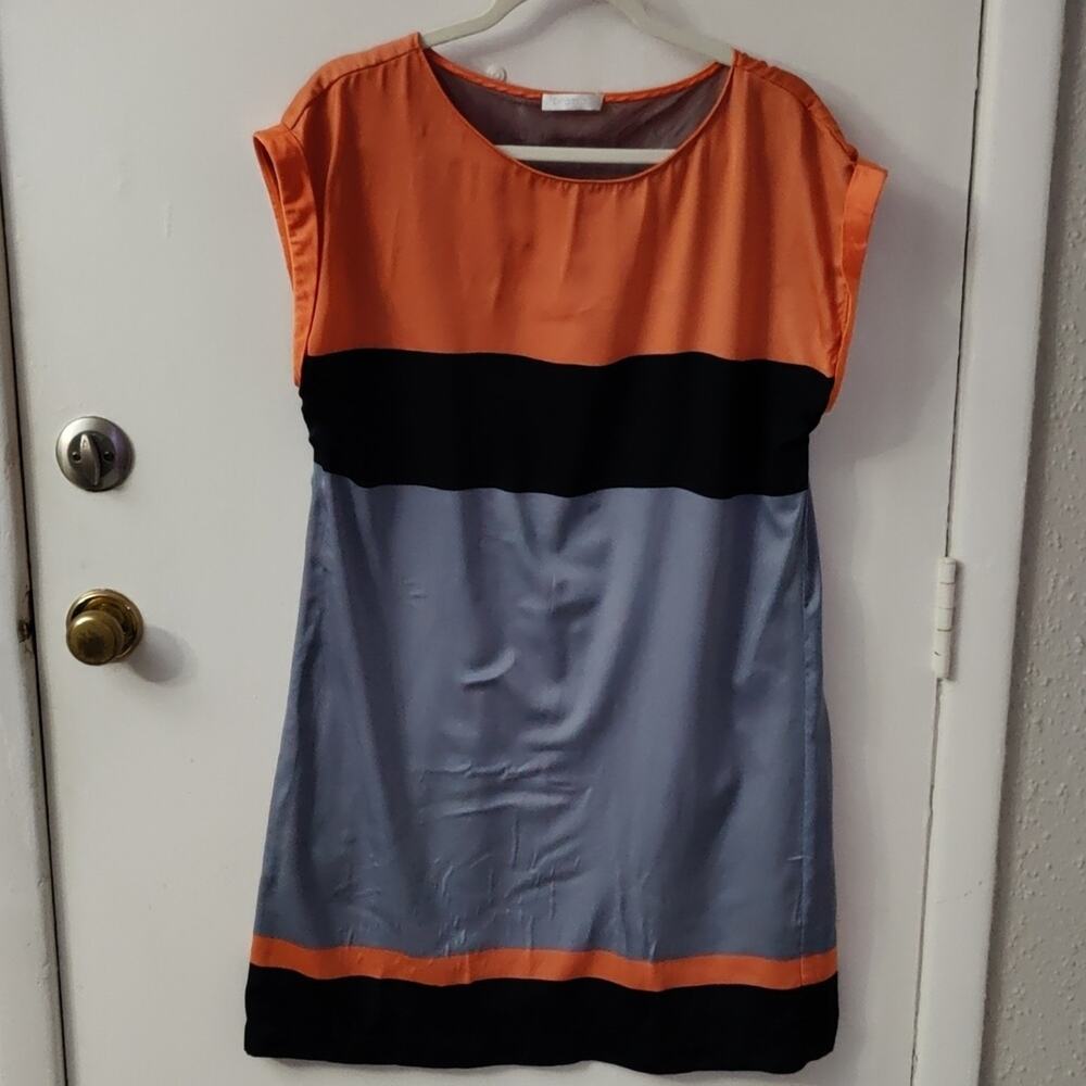 Promod Sleeveless Color Block Lined Shift Mini Dr… - image 1